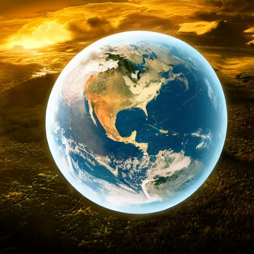 Image similar to the earth logo highly detailed, unreal engine,