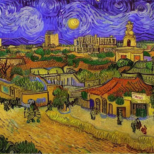 Prompt: vincent van gogh painting of mexico city, highly detailed