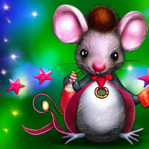 Image similar to a cute little mouse with an evil twinkle in its eye 4 k digital art