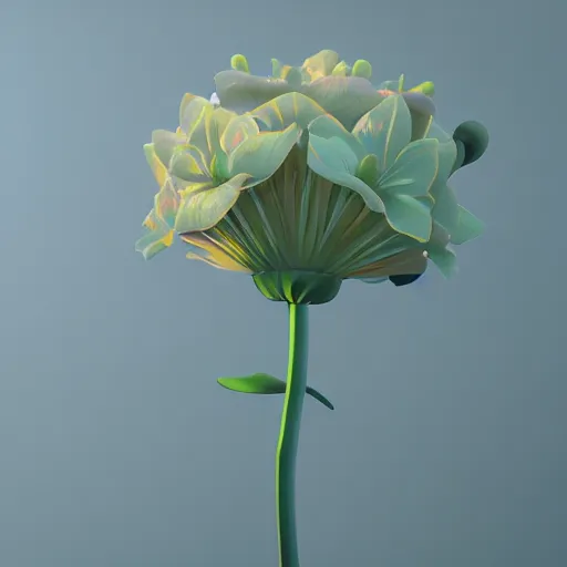 Image similar to Luminescent flower blooming at twilight, cgsociety, r /art, trending on artstation, artstationHD, octane render, highly detailed, cel-shaded