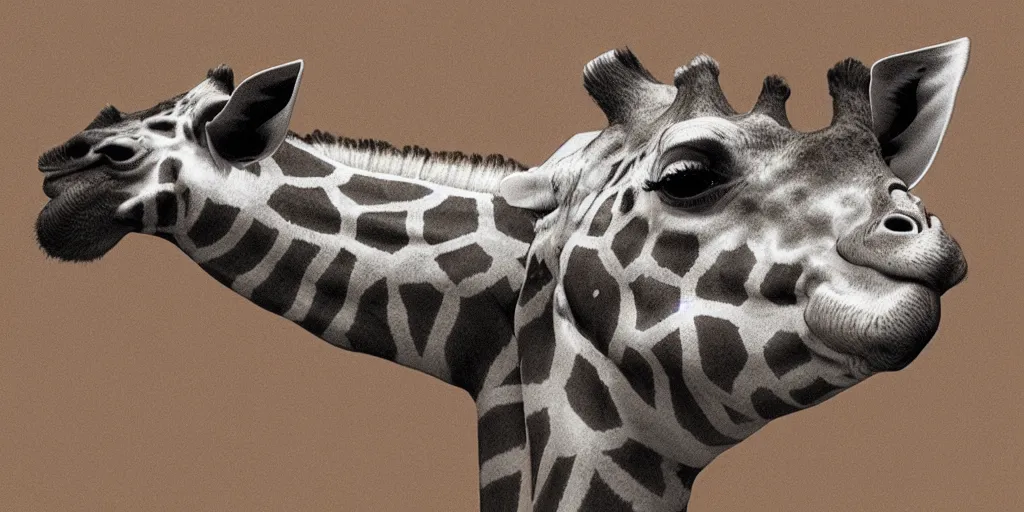 Image similar to a giraffe with a short neck, photorealistic