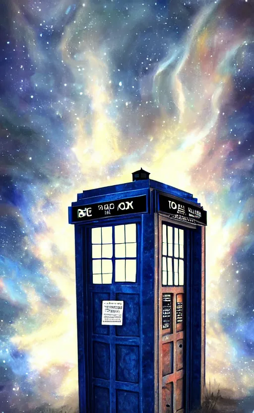 Image similar to a portrait of a tardis, in space, dynamic lighting, photorealistic fantasy concept art, trending on art station, stunning visuals, creative, cinematic, ultra detailed
