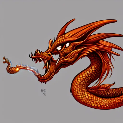 Image similar to latte art of cheeky asian dragon breathing fire, award winning, white background, deviantart, intricate, highly detailed, digital painting, artstation, concept art, smooth, sharp focus, illustration,