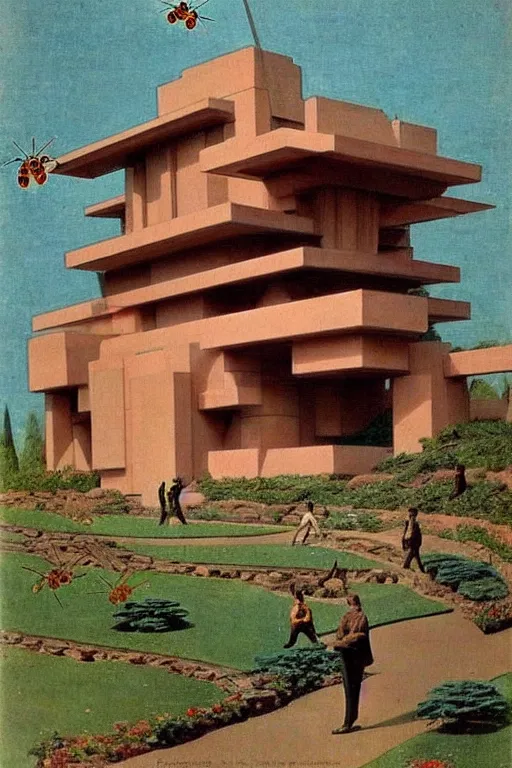 Image similar to ( ( ( ( ( taliesin the human insect : antenna architectures 1 8 8 7, biotipia, pleasure parks, gardening mars, smart farming. muted colors. ) ) ) ) ) by frank lloyd wright!!!!!!!!!!!!!!!!!!!!!!!!!!!!!!