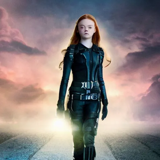 Prompt: stunning awe inspiring Sadie Sink as Rogue 8k hdr X-Men movie still amazing lighting