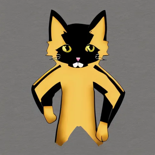 Image similar to anime styled kitten in gold suit