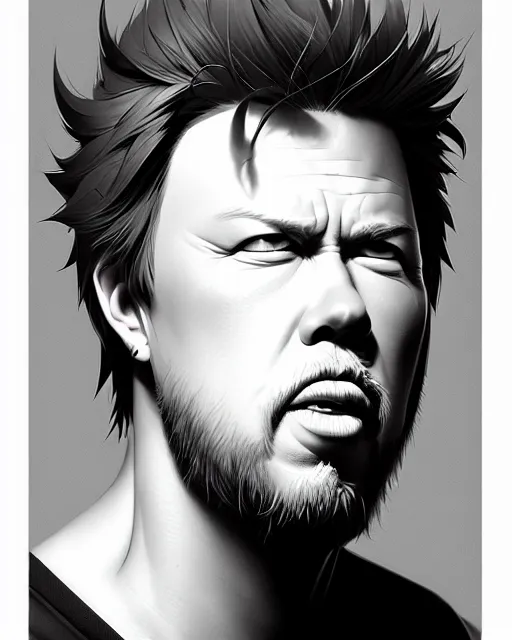 Prompt: james hetfield, portrait shinkai makoto studio ghibli studio key hideaki anno sakimichan stanley artgerm lau rossdraws james jean marc simonetti elegant highly detailed digital painting artstation pixiv