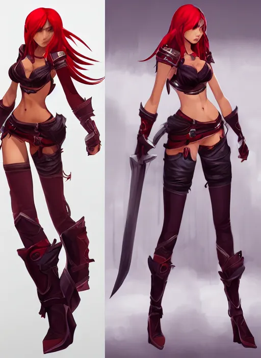 Image similar to New character design for katarina from league of legends