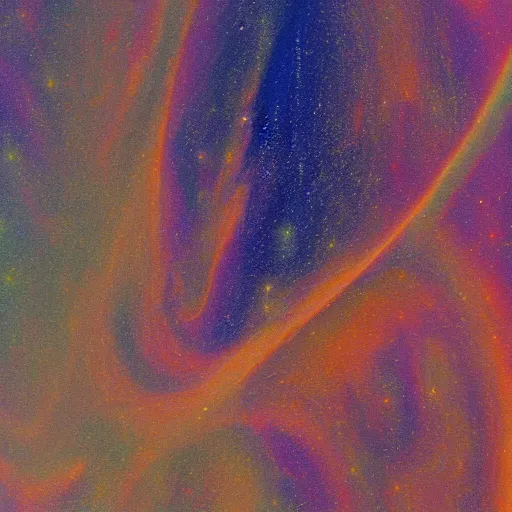 Image similar to nubula, space, large visible brush strokes