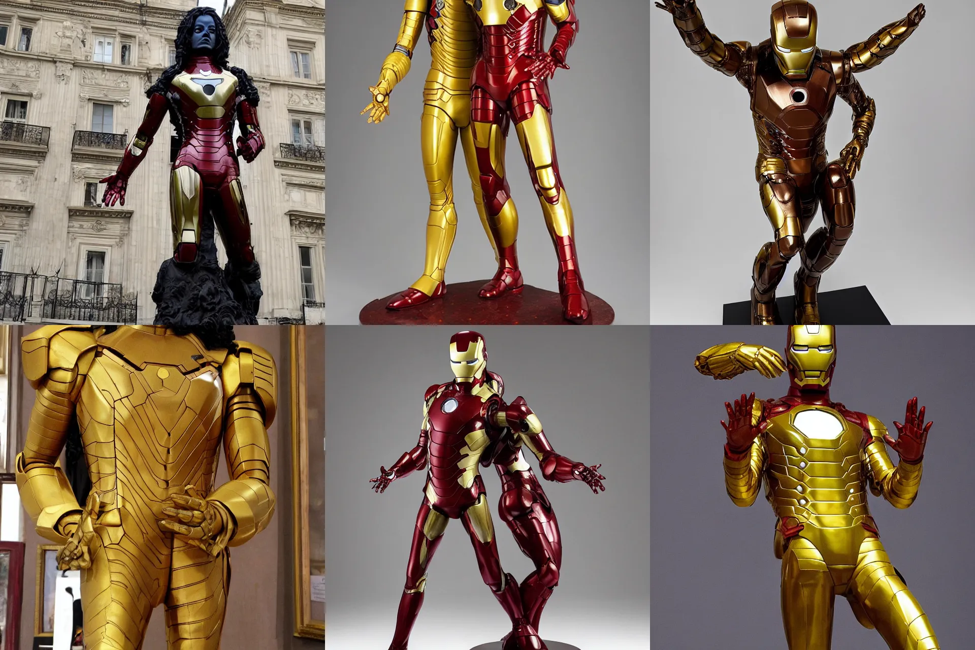 Prompt: Baroque statue of Michael Jackson wearing an Iron Man suit