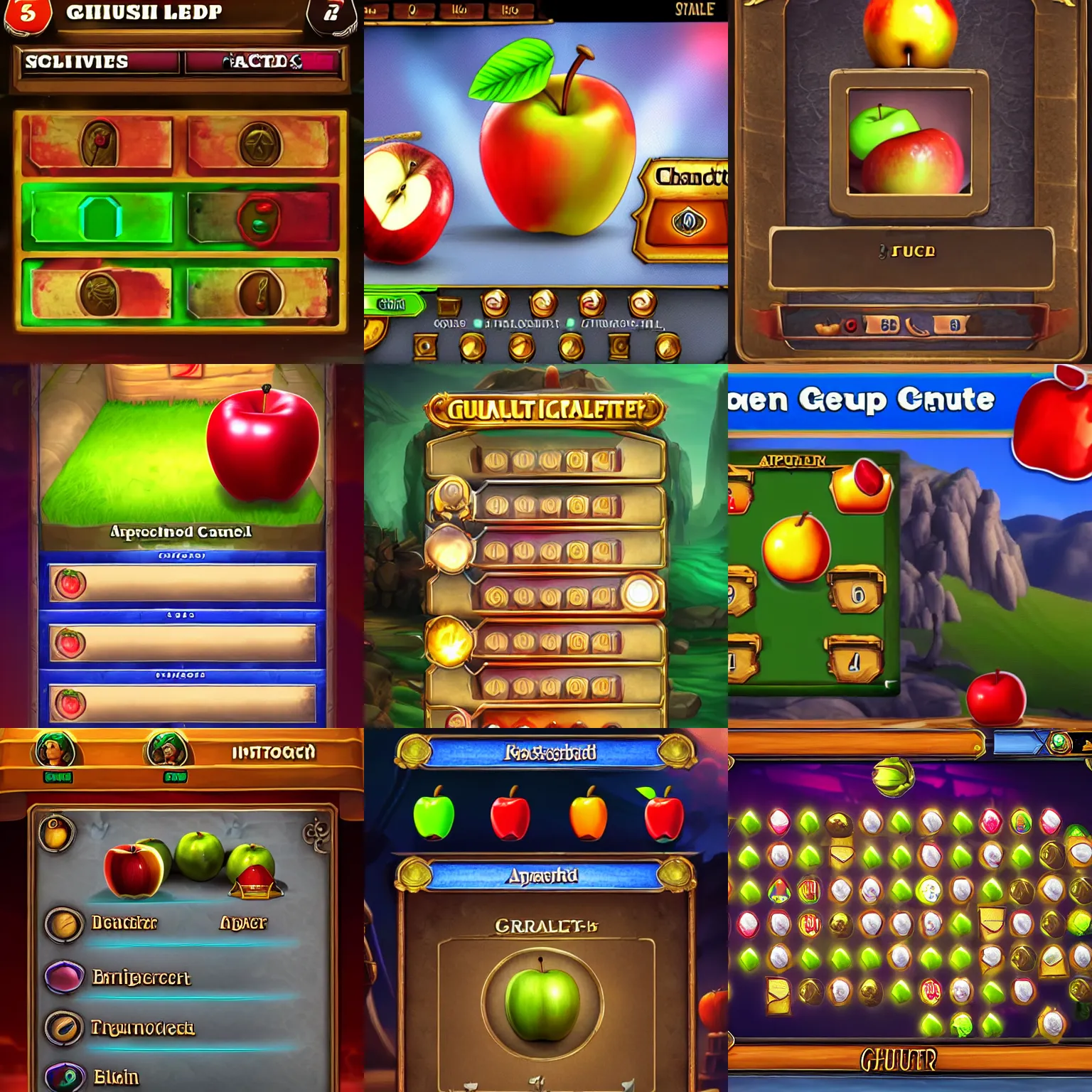 Prompt: a screenshot of an apple in gauntlet legends, just unlocked character, character selection screen