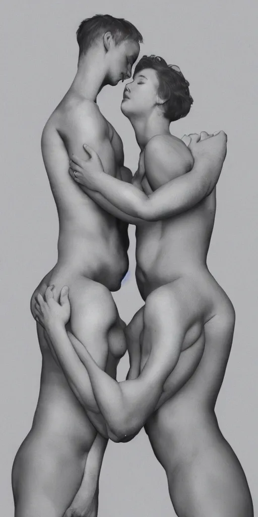 Image similar to two beautiful human bodies becoming one body