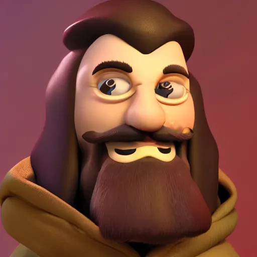 Image similar to rasputin as grubhub character, octane render, depth of field