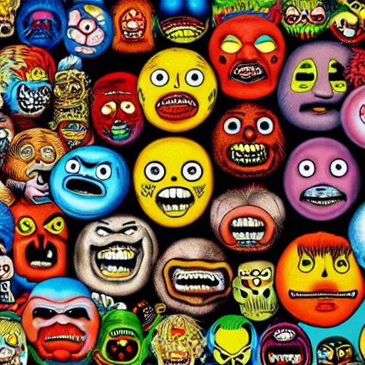 Prompt: 8 0's madballs toys on led zeppelin album cover, 8 k resolution hyperdetailed photorealism