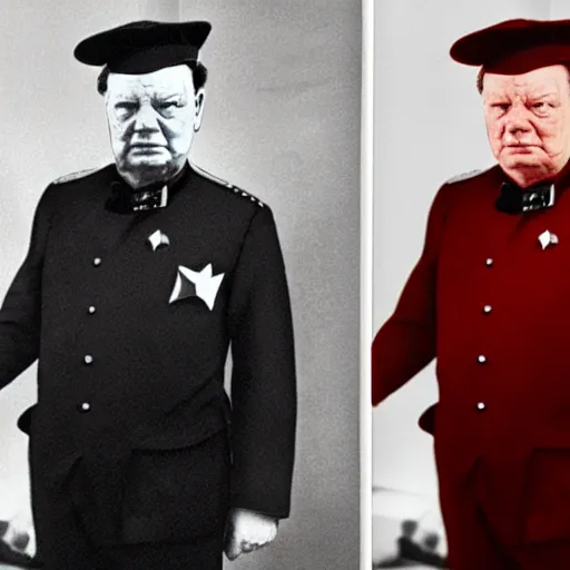 Image similar to starfleet uniform, portrait of winston churchill in starfleet uniform