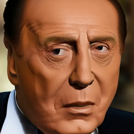 Image similar to silvio berlusconi as homelander ( the boys ) projecting laser from his eye