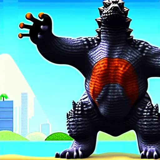 Image similar to Godzilla as a playable skin in Subway Surfers