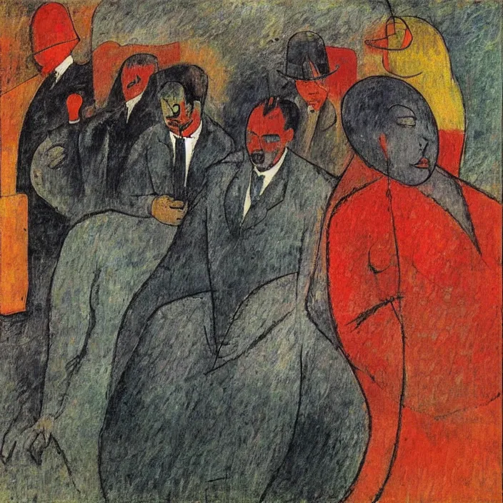 Image similar to waiting in the bus station under the rain henri de toulouse - lautrec, rufino tamayo, paul klee