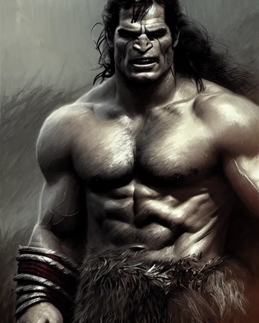 Image similar to henry cavill as orc barbarian | | pencil sketch, realistic shaded, fine details, realistic shaded lighting poster by greg rutkowski, magali villeneuve, artgerm, jeremy lipkin and michael garmash and rob rey