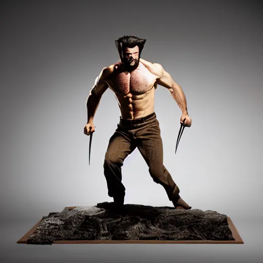 Image similar to the wolverine full body shot by yousuf karsh, golden hour, realistic, body shot, sharp focus, 8 k high definition, insanely detailed, intricate, elegant