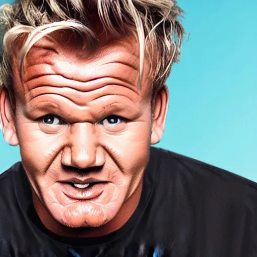 Prompt: Gordon Ramsay eating someone’s house