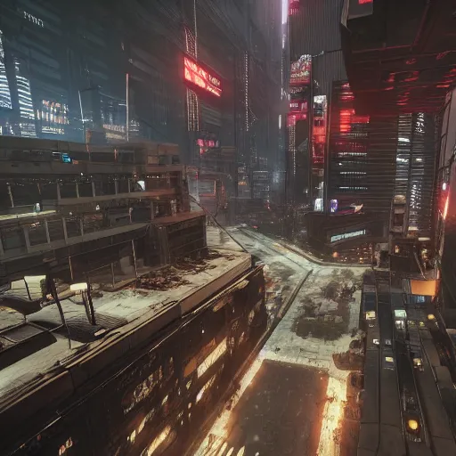 Prompt: grimdark dystopian cyberpunk city, unreal engine, 8 k, ultra realistic, ultra detail