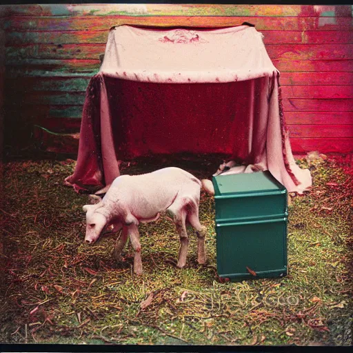 Image similar to kodak portra 4 0 0, wetplate, photo of a surreal artsy dream scene, horror, animal, carneval, grotesque