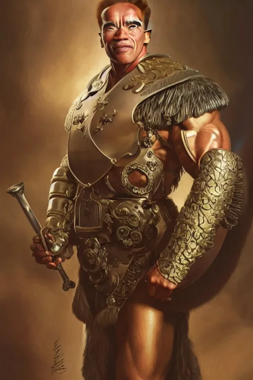 Image similar to arnold schwarzenegger as a member of the teutonic order, fantasy, intricate, elegant, artstation, concept art, smooth, sharp focus by huang guangjian and gil elvgren and sachin teng, 8 k