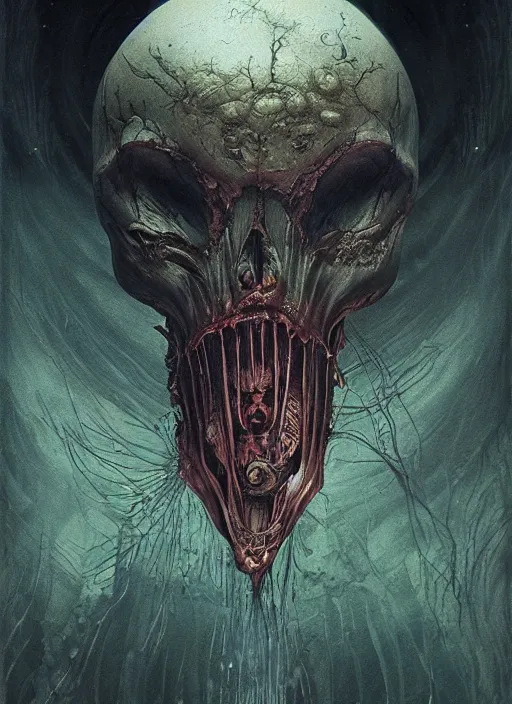 Image similar to alien flying saucer tarot card,highly detailed,half skull face,cinematic,8k,by Stanley Artgermm,Tom Bagshaw,Greg Rutkowski,Carne Griffiths, Ayami Kojima, Beksinski, Giger,trending on DeviantArt,hyper detailed,horror, full of colour