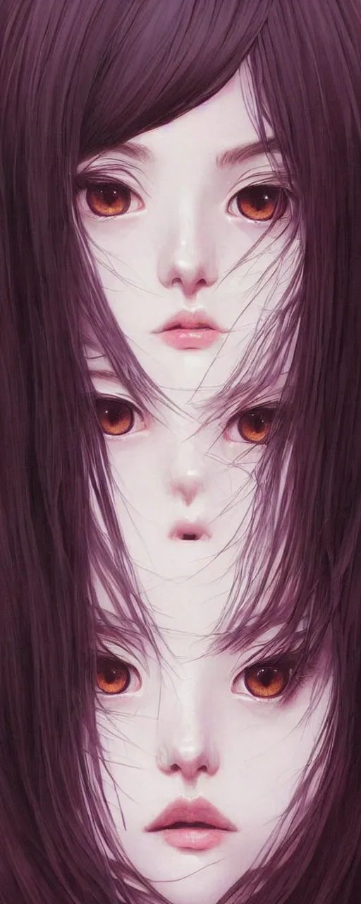 Image similar to a beautiful youth teenage depressed ocd psychotic popular girl in school struggling with morbid thoughts realized, angry eyes, soft skin, magnificent art by ilya kuvshinov, claude monet, range murata, artgerm, norman rockwell, highly detailed intricately sharp focus, bedroom eyes trending on pinterest, tiktok 4 k uhd image