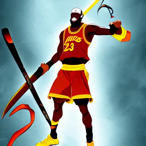 Image similar to digital art of lebron james bankai, detailed, colourful, beautiful, masterpiece, trending on artstation