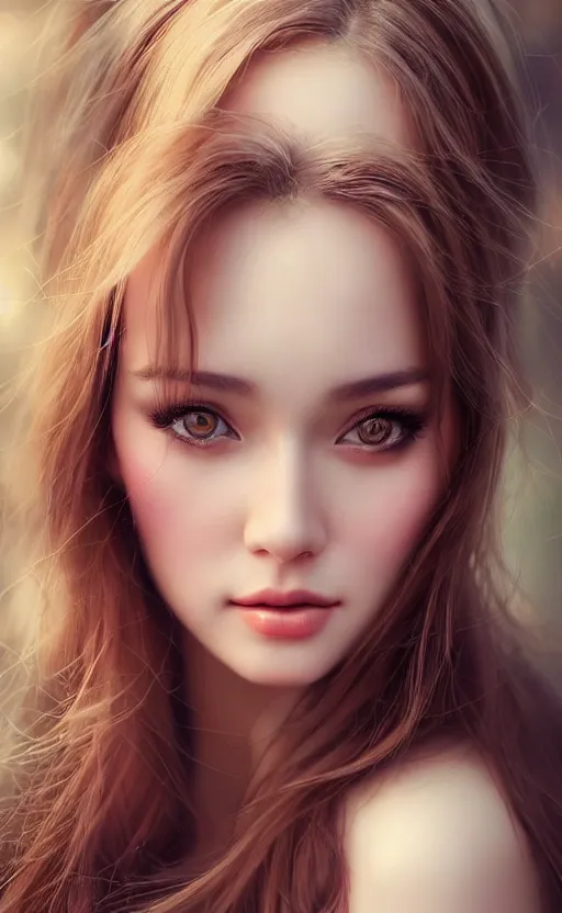 Image similar to a gorgeous russian female photo, bokeh, beautiful face, professionally retouched, soft lighting, realistic, smooth face, full body shot, torso, dress, perfect eyes, sharp focus on eyes, 8 k, high definition, insanely detailed, intricate, elegant, art by artgerm and kyoung hwan kim