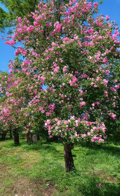 Image similar to flower sized trees and tree sized flowers