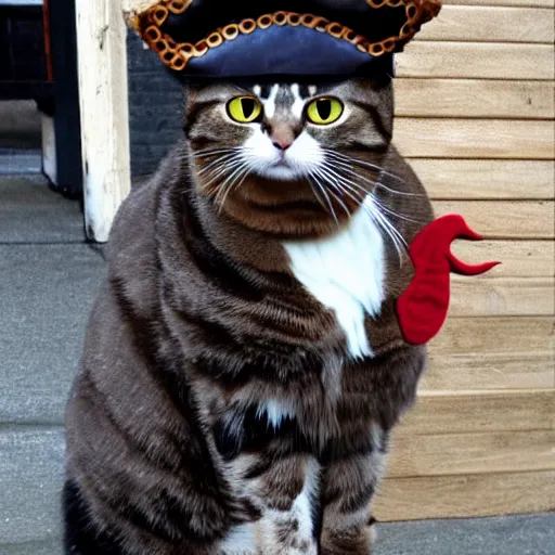 Prompt: a cat dressed as a pirate