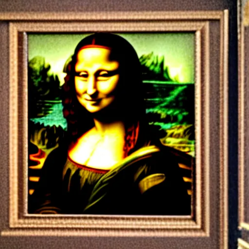 Prompt: Mona Lisa eating fried chicken