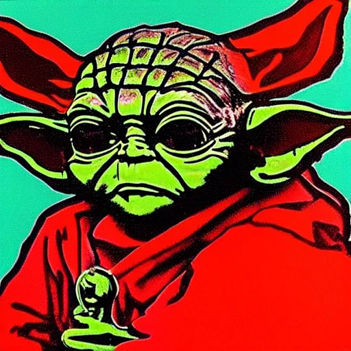 Prompt: yoda in the style of andy warhol, pop art, trending on art station