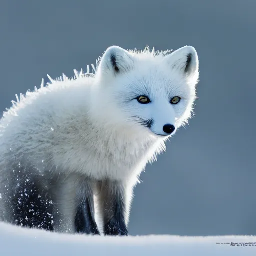 Image similar to an arctic fox made out of icicles, national geographic award-winnning photography