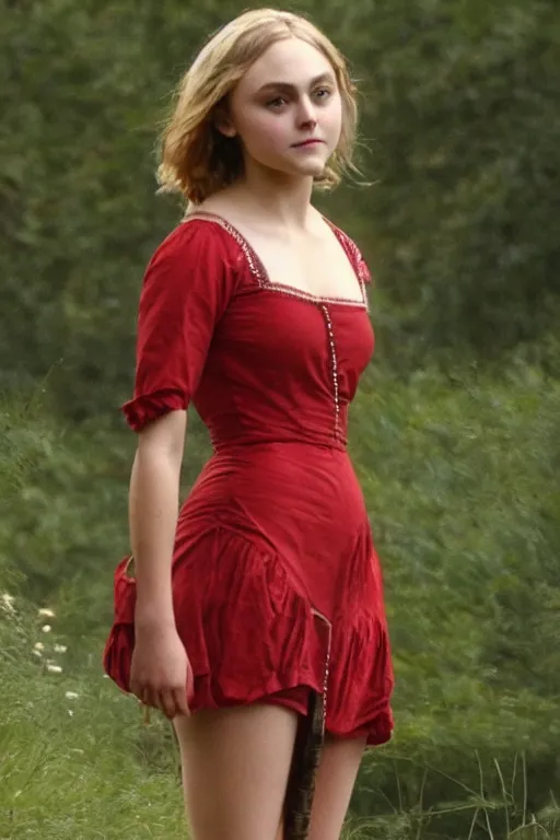 Image similar to annasophia robb wearing red houpelande, bouguereau