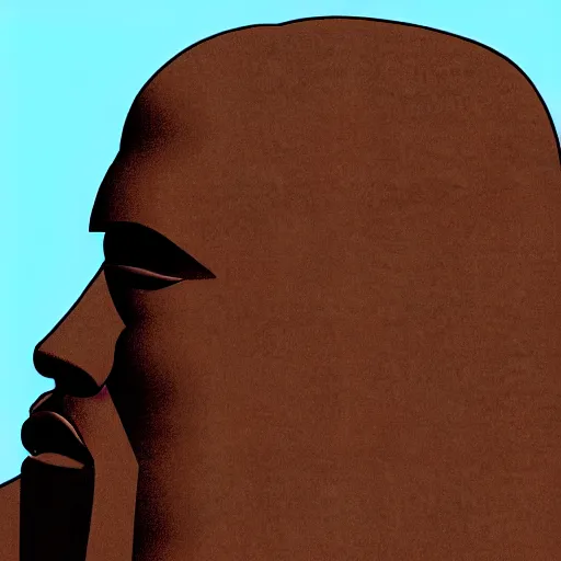 Image similar to Mountain that is in the shape of Kanye West's head