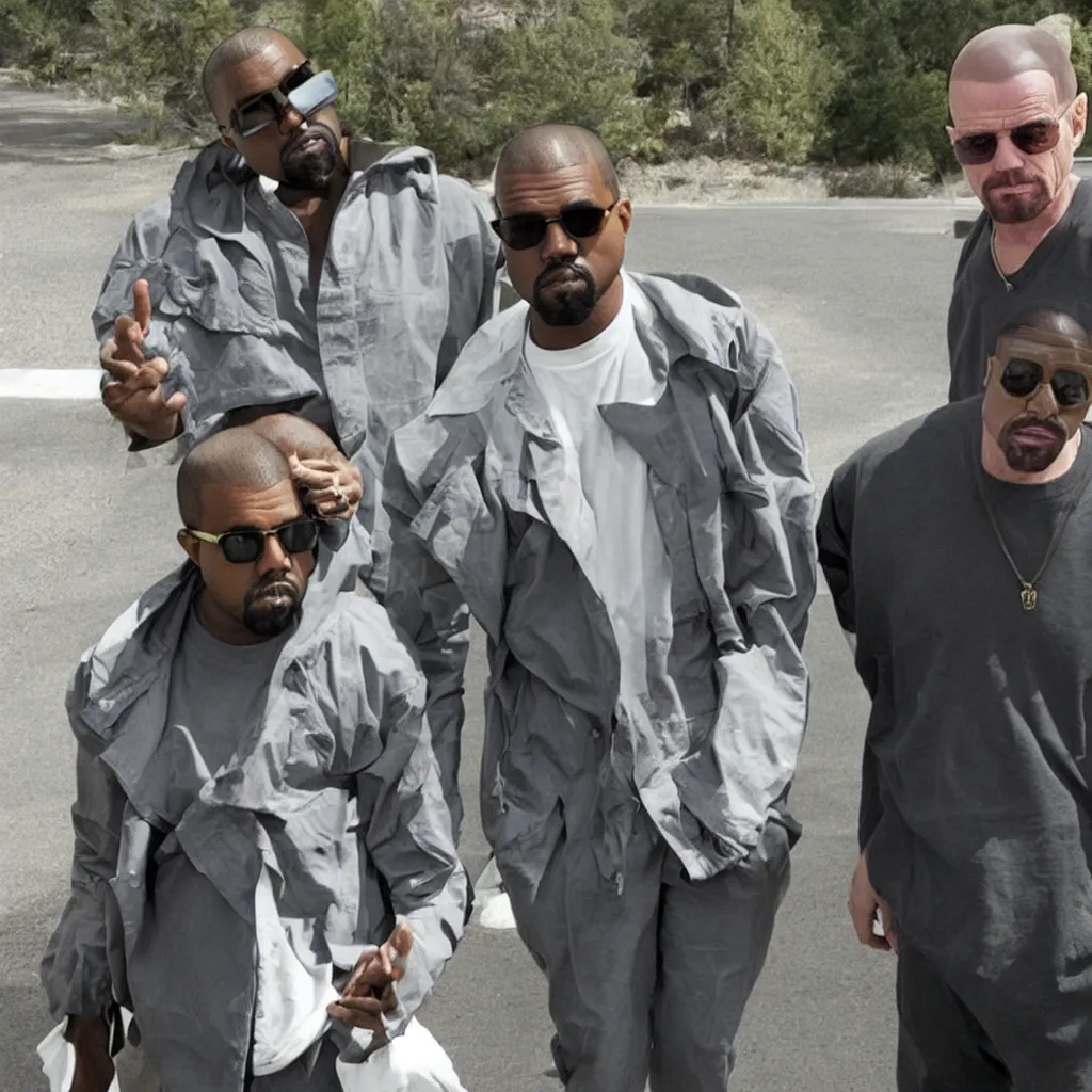 Prompt: kanye west and walter white