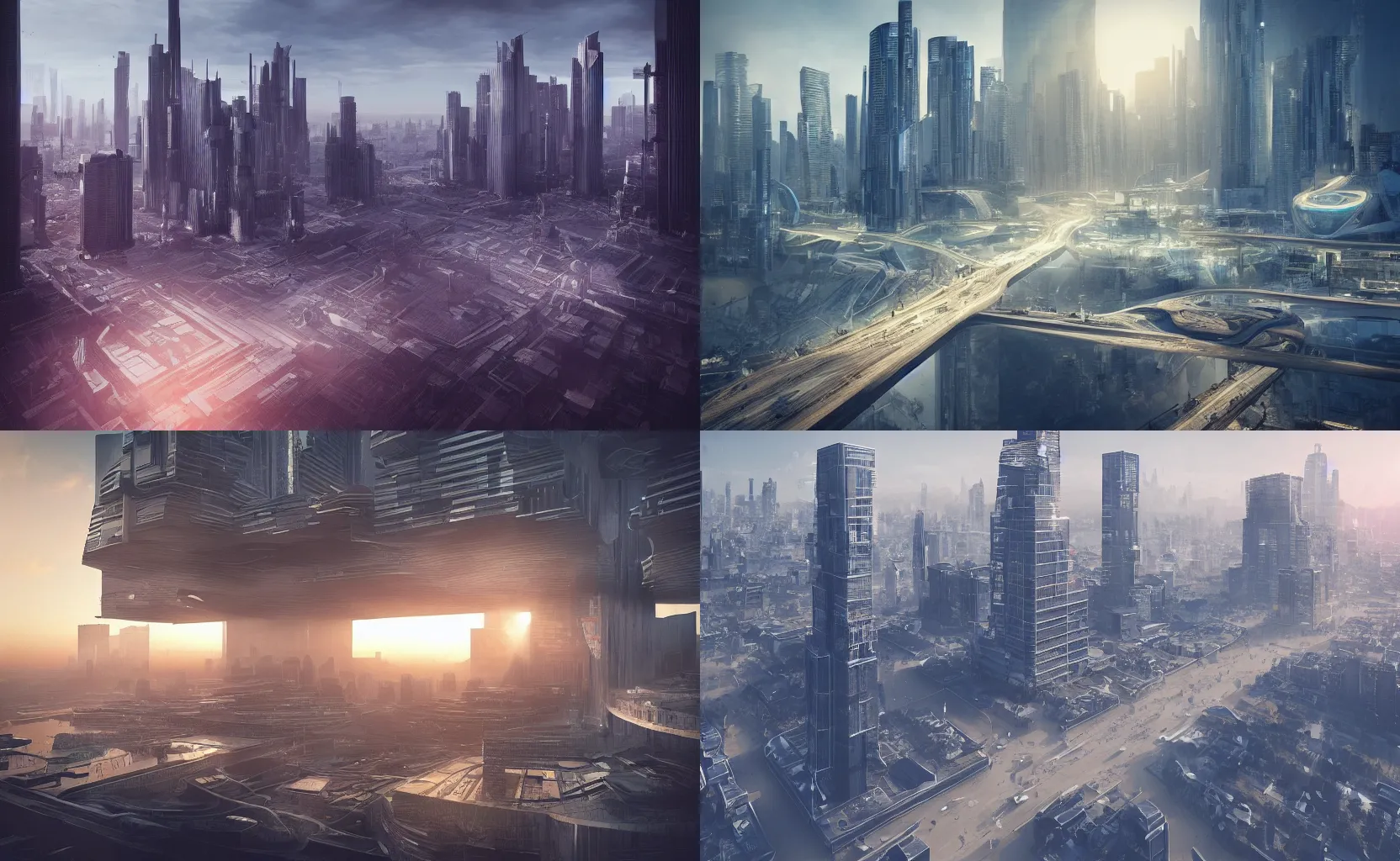 Prompt: “Future city designed by Dieter Rams environment concept trending on Artstation, photorealistic, sunrise, 4k UHD”