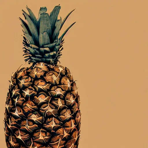 Prompt: pinapple eating human, full of details, realistic ， 4 k