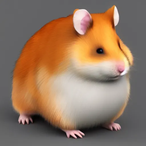 Prompt: fatty anthro! hamster, 3 d render