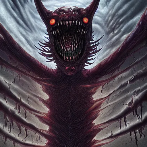 Prompt: demonic parasyte demon in the style of junji ito and michael whelan. hyperdetailed photorealism by greg rutkowski, 1 0 8 megapixels, cinematic lighting