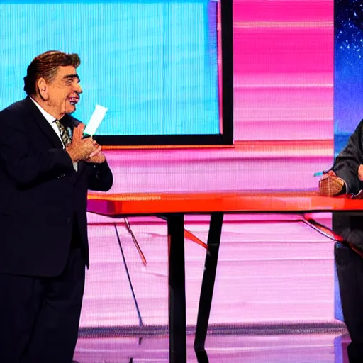 Prompt: don francisco surprised and exclamating nani, manga panel