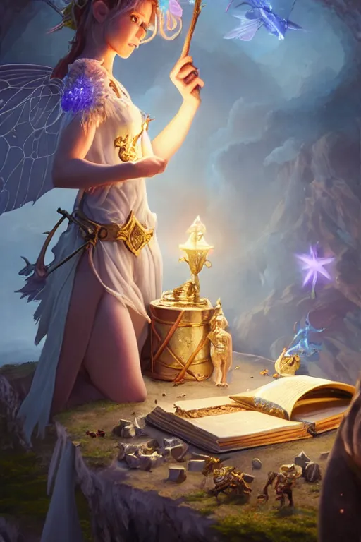 Image similar to legendary fairy prince wizard cast a spell, highly detailed, d & d, fantasy, highly detailed, digital painting, trending on artstation, concept art, sharp focus, illustration, global illumination, ray tracing, realistic shaded, art by artgerm and greg rutkowski and fuji choko and viktoria gavrilenko and hoang lap