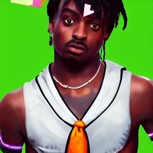 Prompt: Playboy Carti as a fortnite skin, hyper realistic, high detalied, 8k, artstation, digital art,