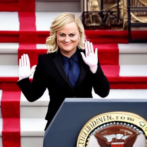 Image similar to !dream Amy Poehler swearing the oath of office at inauguration as president of the united states