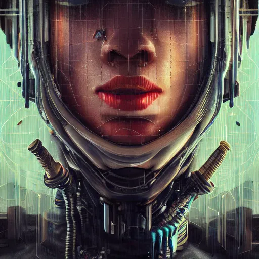 Image similar to hyperrealistic portrait of a woman monster astronaut, full body portrait, well lit, intricate abstract. cyberpunk, intricate artwork, by Tooth Wu, wlop, beeple. octane render,in the style of Jin Kagetsu, James Jean and wlop, highly detailed, sharp focus, intricate concept art, digital painting, ambient lighting, 4k, artstation