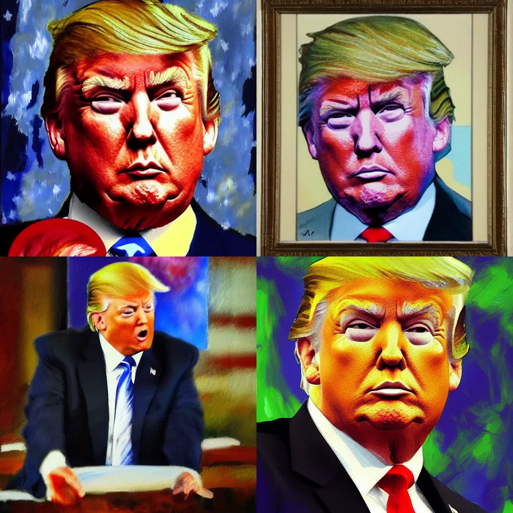 Prompt: impressionist painting of donald trump, masterpiece